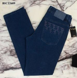 Men Jeans multimillonario Couture italiano Otoño e Invierno Cotaña Cotón Blue Black pantalón