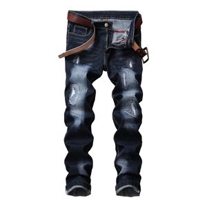 Mannen jeans denim rechte versleten Europese en Amerikaanse klassieke lange merk mode merk broek 220311