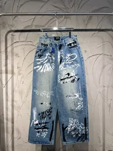 Jeans pour hommes de haute qualité Top designer Pantalon de mode de luxe Denim Pull à jambe droite Lettre décontractée imprimée pour hommes et femmes