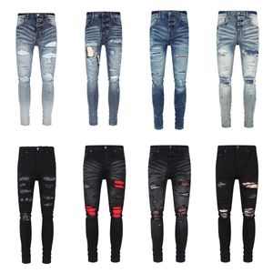 Hombres Jeans agujero azul claro gris oscuro Italia marca hombre pantalones largos pantalones streetwear denim flaco delgado recto biker jean para moda D2 mezclilla de motocicleta de alta calidad