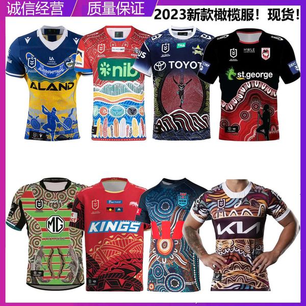 Men Jersey 2023 NRL LANGHORNTON SAINT GEORGE MANFISH CAVARE DOLPHIN RABBIT COWBOY MUSTANG Clothing indigène de rugby