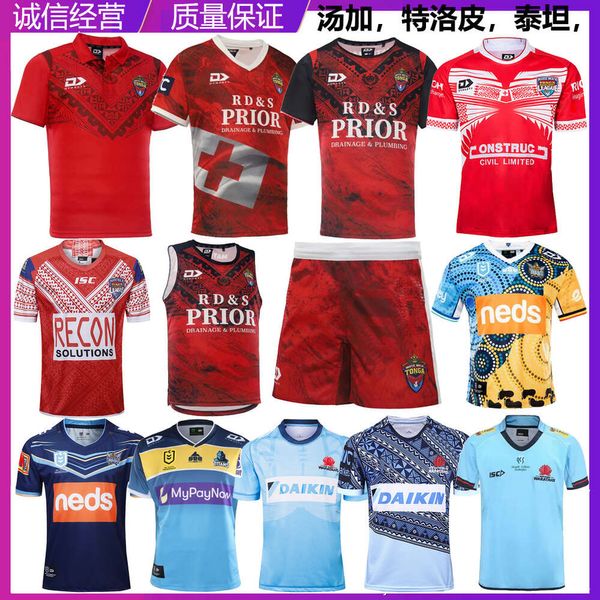 Men Jersey 22 Tonga Nrl English Titan Troppy TROPPY PRINCIPE CHEPING T-SHIRT POLO OLIVE Shorts