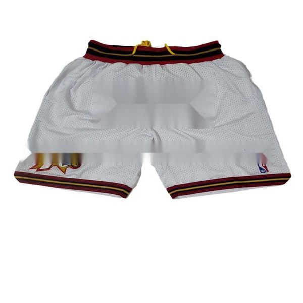 Men Jersey American Ers Iverson White Gaston Pocket Basketball Pants Sports Shorts