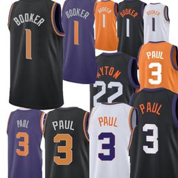 Heren Jersey Devin Booker 1# Chris Paul 3# Kevin Durant Deandre Ayton 22# Nash 13 Cameron Johnson 22-23 Stad Basketbal Jerseys