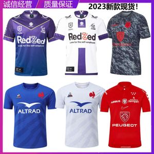 Men Jersey French Rooster Host Nrl Melbourne Toulouse à manches courtes Top Training Training Set Set Olive