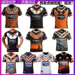 Men Jersey Nrl South Sydney West Tigers Edition Indígena en casa Rugby bordado de manga corta