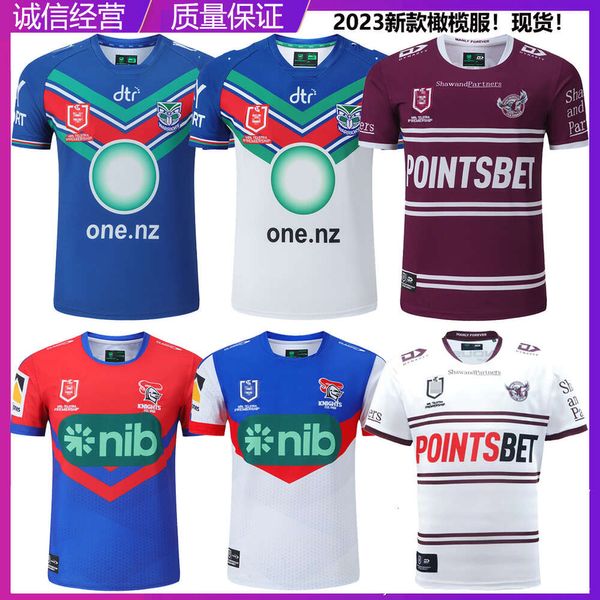 Men Jersey Nrl Warriors Home Away Olive Marley Seahawks Cavaliers Colaire à manches supérieures Rugbyjersey