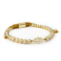 Hommes bijoux bileklik argent couronne bracelets porte-bonheur bijoux bricolage 4mm perles rondes tressé Bracelet femme pulseira Zircon259w