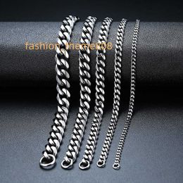 Bijoux pour hommes, Bracelet en acier inoxydable plaqué or, chaîne cubaine Miami, 3.6mm, 5mm, 7mm, 9mm, 11mm, vente en gros