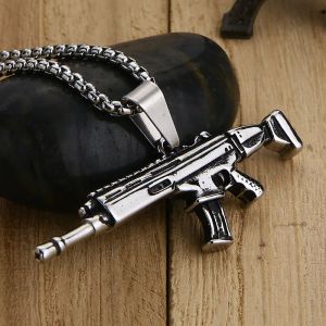 Mannen sieraden AK47 pistool mannelijke ketting hanger met gouden kleur 14k gele goudketen militaire ketting sieraden joias hip 46