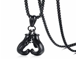 Bijoux de bijoux sport colllares en acier inoxydable colliers pendents masculins collier collier à double boxe Collier 7257410