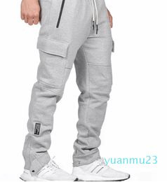 Pantalons longs de survêtement pour hommes, tenue de Sport, de Yoga, pantalons de survêtement en polaire, pantalons de Jogging décontractés pour hommes