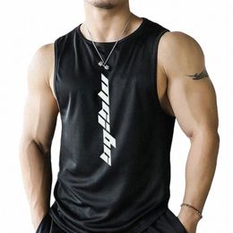 Hommes Jogger Summer New Fitn Mesh Gyms Quick Dry Sleevel Gilet Homme Running Undershirt Bodybuilding Sports Débardeurs Big Taille H0qt #