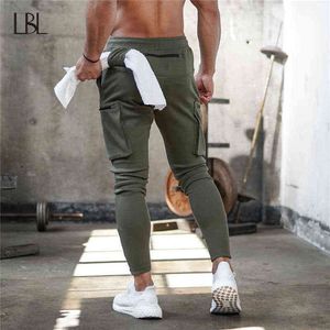 Hommes Joggers Pantalons décontractés Fitness Vêtements de sport pour hommes Bas de survêtement Pantalons de survêtement skinny Mael Jogger Cargo Pantalon de musculation H1223