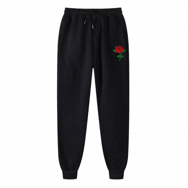 Hommes Joggers pantalons de survêtement pantalons de musculation femmes Fi pantalon décontracté imprimé Rose Harajuku Streetwear Lg pantalon vêtements de sport 00JA #