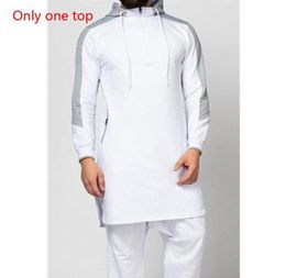 Hombres Jubba Thobe Musulmán Árabe Ropa Islámica Abaya Dubai Kaftan Invierno Manga Larga Costura Arabia Saudita Suéter Étnico5309910