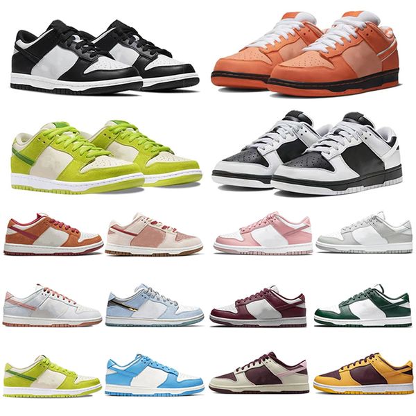 panda UNC Blanco negro bajo naranja verde goma reverso brasil gris niebla rosa susurro QS argón triple rosa varsity verde reverso panda hombres mujeres zapatillas de deporte