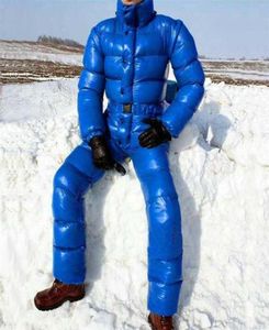 Jumpsuits traje de esquí chaqueta con capucha de color brillante monstruos de moda sólidos delgados delgados atuendos masculinos atuendos cremallera chaquetas 2113720164