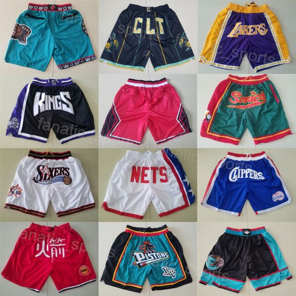 Hommes Just Don Basketball Pant Team Taille élastique Shorts Zipper Fly Pocket Wear Pantalons de survêtement Cordon Running Solid Zip Up Short Couture Brice Sensabaugh Bones Hyland