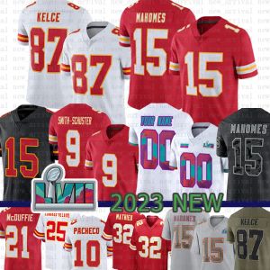 Heren Kansas''city''chiefs''travis Kelce voetbalshirt Patrick Mahomes Pacheco Edwards-helaire Smith-schuster Chris Jones Kansases Bolton Toney