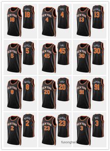 HOMME Kemba Walker RJ Barrett Derrick Rose Julius Randle 75e anniversaire City Bck maillot de basket-ball