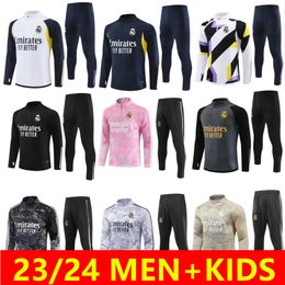 Hommes Enfants 2023 2024 Survêtement de football BELLINGHAM Veste d'avant-match Strike Drill 23/24 Costume d'entraînement de football du Real Madrid Jogging à manches longues