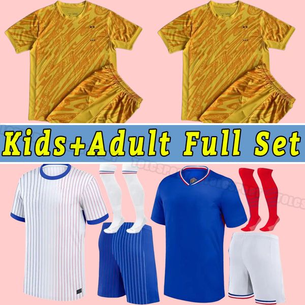 Men Kids 24 25 Benzema Mbappe Griezmann Soccer Jerseys French Kante Pogba Zidane Giroud Matuidi Kimpembe Varane Pavaro Home Away Kits Full Kits Gardien de but