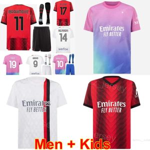 Hommes Enfants 23 24 Club 17 OKAFOR Soccer Jerseys 23 TOMORI 19 HERNANDEZ LOFTUS-CHEEK REIJNDERS THIAW CHUKWUEZE CALABRIA PULISIC GIROUD LEAO Kits de chemise de football ACMilan