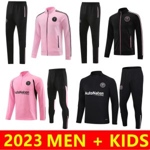 Hommes Enfants 23/24 Inter Miami Football Survêtements Long Zipper Football Training Suit 2023 2024 Sportswear MATUIDI HIGUAIN survetement pied jogging Ensembles