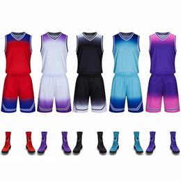 Hommes Enfants Basketball Jersey Ensembles Blanc Femmes Survêtement Sport Vêtements Kits Respirant Fille Garçons Uniformes Costume D'entraînement 240325