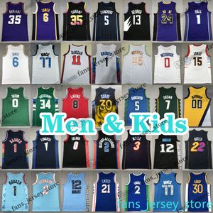 Mannen Kids Basketball Jerseys 0 Westbrook Maxey Lillard 30 Curry 11 Young 23 James Stephen 24 Bryant Giannis 1 Lamelo Ball 12 Ja Morant 35 Kevin Durant 1 Edwards Russell