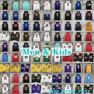 Hommes Enfants Basketball Jerseys 12 Ja Morant 3 Allen Rose Iverson Pippen Rodman Chamberlain James Worthy Rodman Johnson Antetokounmpo Haliburton Fox Ball George