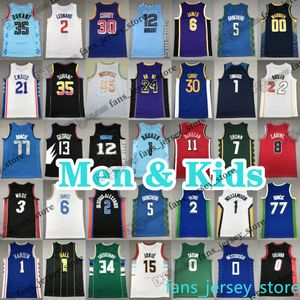 Mannen Kids Basketball Jerseys 4 Rose Green 30 Curry 5 Murray Fox Banchero 23 James Stephen 24 Bryant Giannis 1 Lamelo Ball 12 Ja Morant 35 Kevin Durant Cunningham Leonard