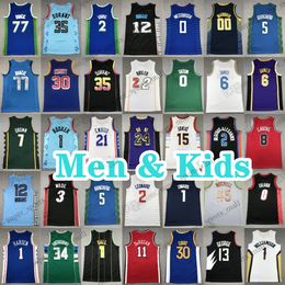 Hommes Enfants Basketball Jerseys 77 Doncic 5 Murray Fox 30 Curry 23 James Stephen 0 Jayson Tatum 1 LaMelo Ball 12 Ja Morant 35 Kevin Durant Damian Lillard Antetokounmpo