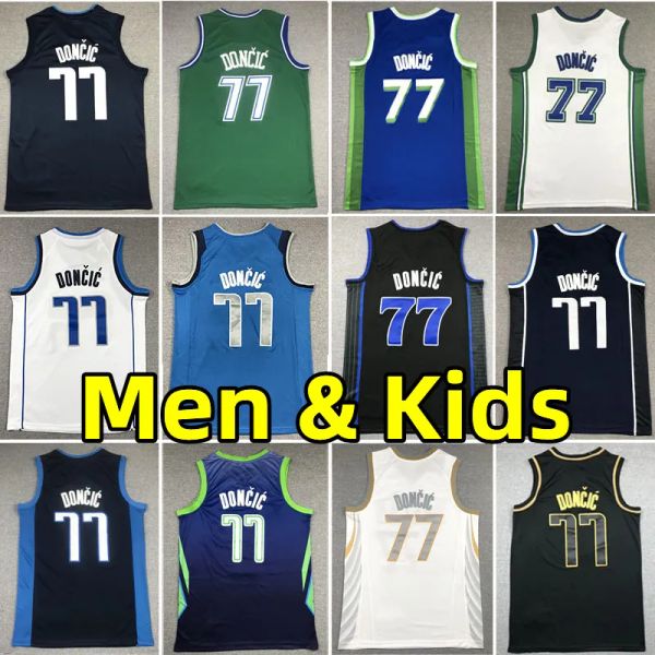 Men Kids Jerseys de baloncesto Luka Doncic Jersey City Wear Edition