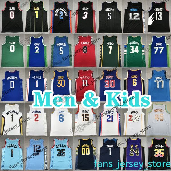 Hombres niños camisetas de baloncesto Mathurin Clarkson 0 Jayson Tatum 35 Kevin Durant Adebayo George Ayton Brown Garland Herro Jokic Embiid Murray Curry Russell Edwards