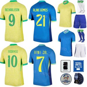 2024-25 Copa America 1 Bento Soccer Jersey 14 Bruno 6 Wendell 7 Junior 9 Richarlison Raphinha Endrick Paqueta Rodrygo Beraldo Football Shirt Kits National Team Baxi