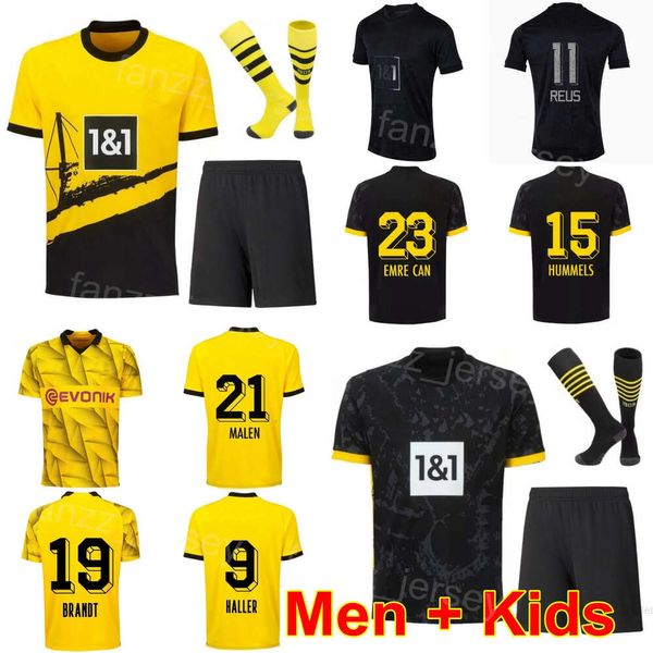 Hommes Enfants Club Team Borussia MALEN Soccer Jerseys Dortmund 2023 2024 Ensemble REUS HUMMELS BRANDT EMRE CAN RYERSON FULLKRUG BENSEBAINI NMECHA HALLER Kits de chemise de football