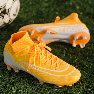 Hombres Niños Botas de fútbol Turf Soccer Shoes Cleats Training High Top Tobillo Sport Sneakers Calidad AG TF Interior Tamaño 35 45 220811gx