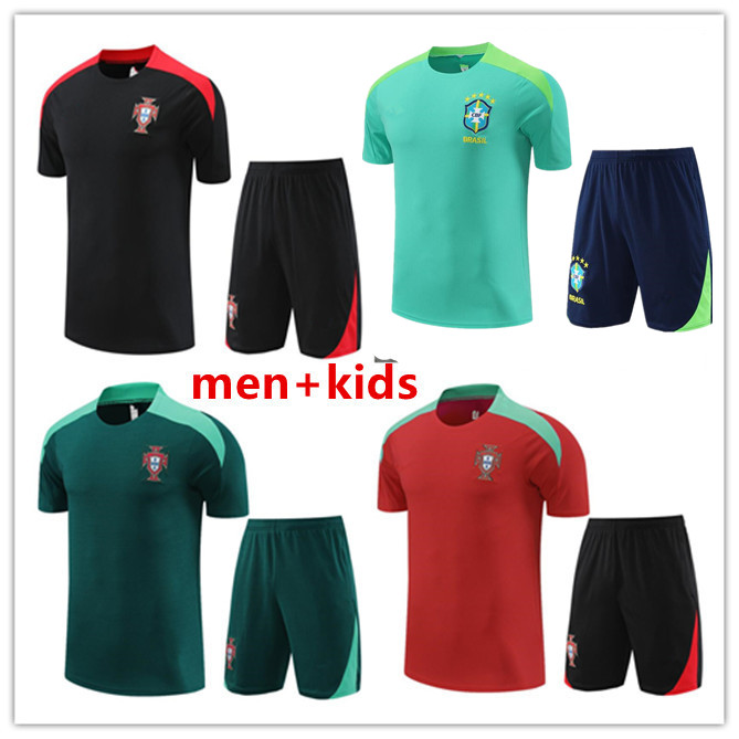 Män barn Portugal Tracksuit Jerseys Mixed National Team Football Training Suit 22 23 Portugieser Shorts Sleeves Tracksuits Shirt Kits Survetement Sportswear