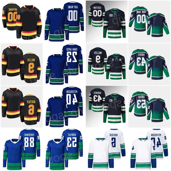 Hommes Enfants Reverse Retro Hockey 53 Bo Horvat Jerseys 8 Conor Garland 23 Oliver Ekman-Larsson Jonathan Lekkerimaki JT Miller Quinn Hughes Brock 60