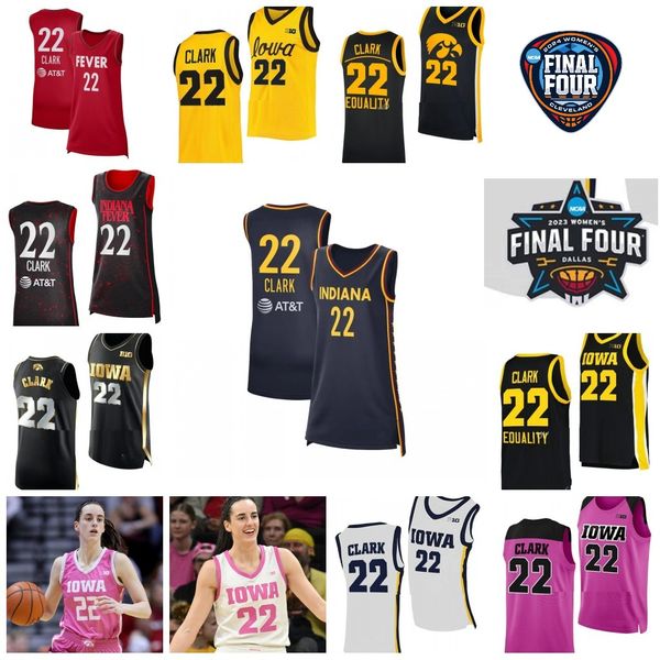 Hommes Kids Femmes 22 Caitlin Clark Basketball Indiana Fever Jerseys 2024 Iowa Hawkeyes 45 Hannah Stualke 20 Kate Martin 3 Sydney Affolter Shirt Four