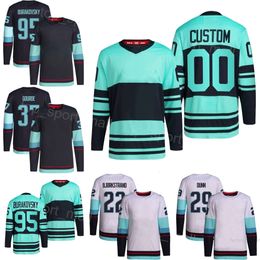 Hommes Enfants Femmes Hockey 19 Jared McCann Jerseys 29 Vince Dunn 7 Eberle 10 Matty Beniers 37 Yanni Gourde 22 Oliver Bjorkstrand 17 Jaden Schwartz Andre Burakovsky Reverse