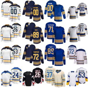 Hommes Enfants Femmes Hockey 72 Tage Thompson Jerseys 53 Jeff Skinner 89 Alex Tuch 26 Rasmus Dahlin 24 Dylan Cozens 37 Casey Mittelstadt 71 Victor Olofsson Numéro de nom personnalisé