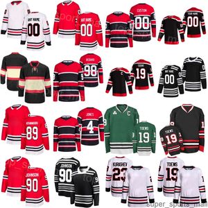 Hommes Enfants Femmes Hockey 98 Connor Bedard Jersey 89 Andreas Athanasiou 4 Seth Jones 11 Taylor Raddysh 90 Tyler Johnson 19 Jonathan Toews Jason Dickinson Reverse Retro