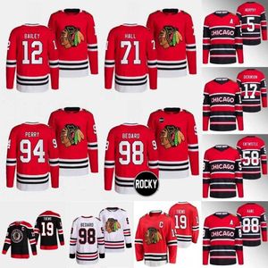 Men Kids Women Hockey 98 Connor Bedard Jersey 89 Andreas Athanasiou 4 Seth Jones 11 Taylor Raddysh 90 Tyler Johnson 19 Jonathan Toews Jason Dickinson Reverse Retro