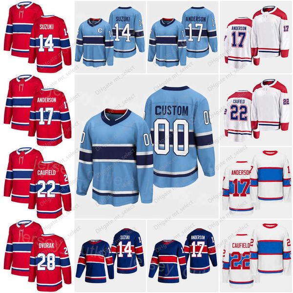 Hombres Niños Mujeres Hockey Reverse Retro 14 Nick Suzuki Jersey Clásico de invierno 62 Artturi Lehkonen 73 Tyler Toffoli 17 Josh Anderson 22''nhl