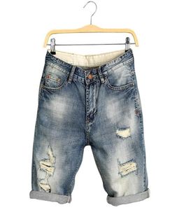 Mannen knielengte jeans zomer denim shorts mannelijke jeans shorts Bermuda skate board harem heren jogger gescheurde golf plus maat 28 407130225
