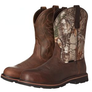Men Knight Boot Anti-Slip Comfortabele Western Lederen Boots Vintage Cowboy Comfort Walking Bottines Bota Footwear 221017 646