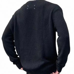 Hommes tricot pull col rond 2024 coréen printemps décontracté lâche chaud fi pull simple solide vintage manches lg mâle tricots R5ER #